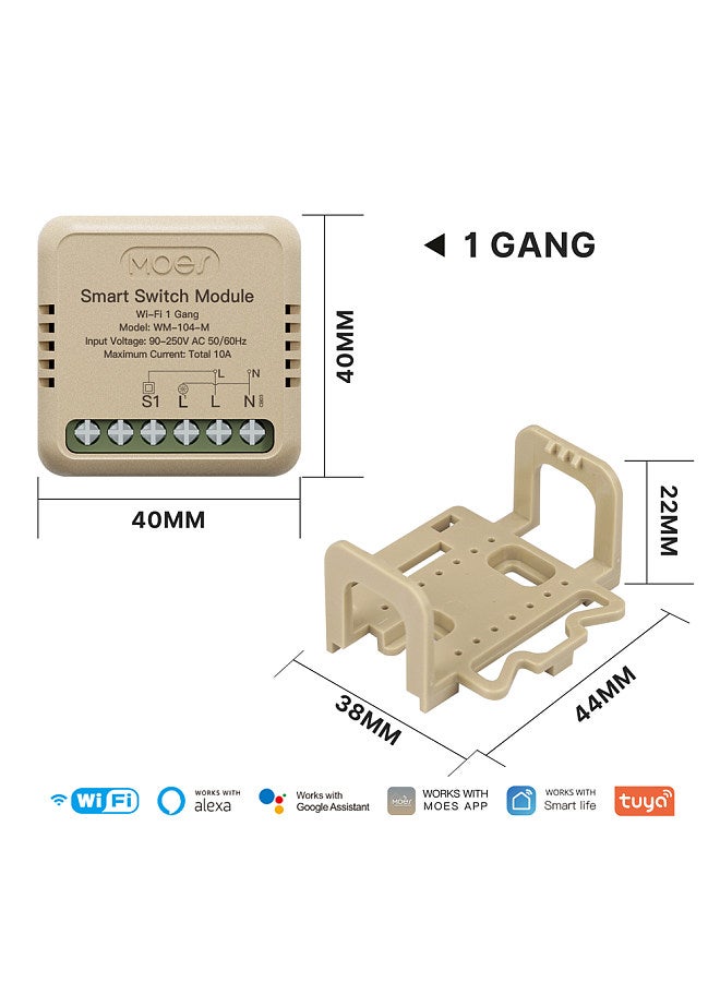 Tuya WiFi Intelligent Switch Dimmer DIY Module Light Switch Mobilephone APP Remotely Control Activate Home Devices Compatible with Alexa and Google Assistant for Voice Control