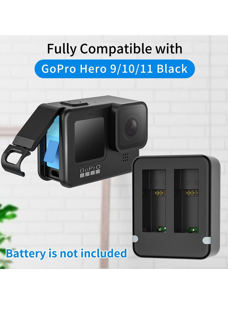 SYOSI Dual Battery Charger, Compatible Dual Battery Charger for GoPro Hero 9/10/11 Black, Battery Charger Station with Micro USB Cable, Support Micro-USB/Type-C USB Port Charging - Image 2