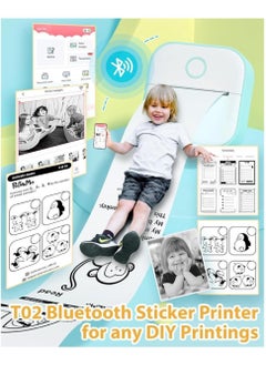 phomemo T02 Inkeless Mini Sticker Printer - Premium Green Gift Box with 3 Free Paper Rolls! Bluetooth Thermal Pocket Printer for Notes, Stickers, Photos, and DIY Crafts. Ideal for Gifts and Special Occasions.  - Image 3