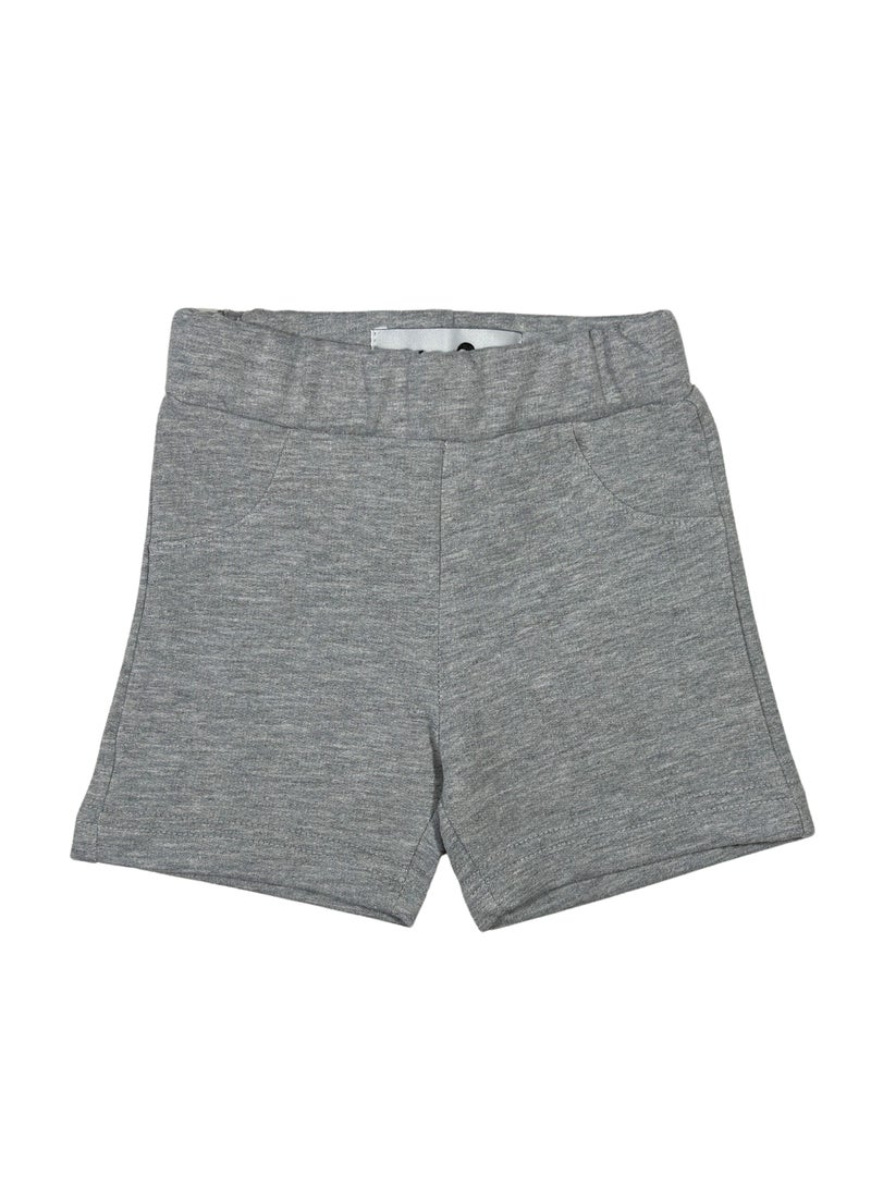 Baby Co. Cool Short Girls Set (Navy T-shirt + Grey Shorts) - Image 3