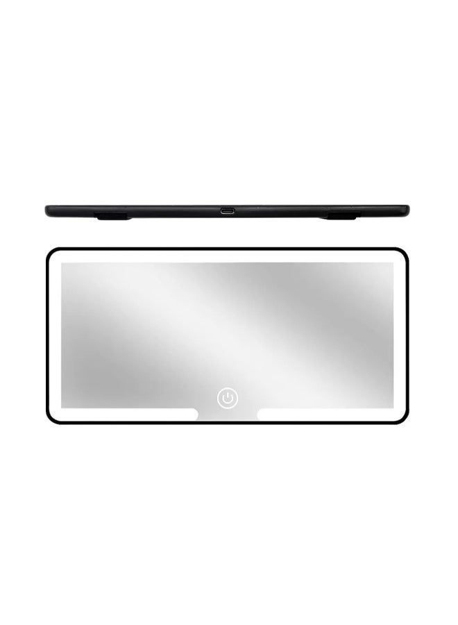 مرآة مكياج للسيارة بوضوح عالي مع إضاءة LED بثلاثة ألوان قابلة للتعديل تصميم قابل للطي مرآة تجميل لجهة الراكب مناسبة لمعظم السيارات - Image 1