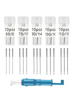 KASTWAVE Sewing Machine Needles, Household 65/9 75/11 90/14 100/16 110/18 Universal Each Model 10pcs with a Needle Threader Suitable for Domestic Heavy Duty Sewing Machine and Wide Range of Fabrics (50pcs)  - Image 1