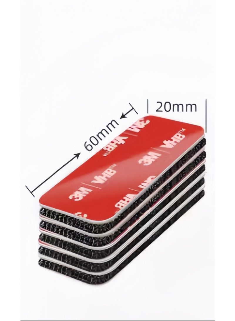 ثري ام شرائط فيلكرو شديدة التحمل (6 × 2 سم)، 20 مجموعة من لاصق 3 ام في اتش بي، مقاومة للماء والحرارة، اسود، مثالية للاستخدام الداخلي والخارجي - Image 2