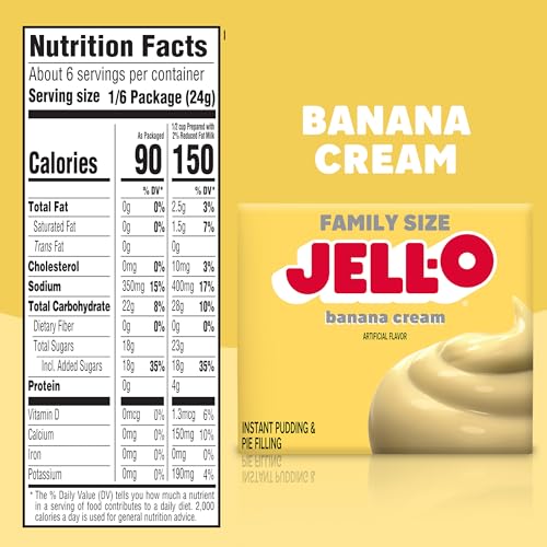 Jell-O Banana Cream Instant Pudding & Pie Filling Mix (5.1 oz Box) - Image 2