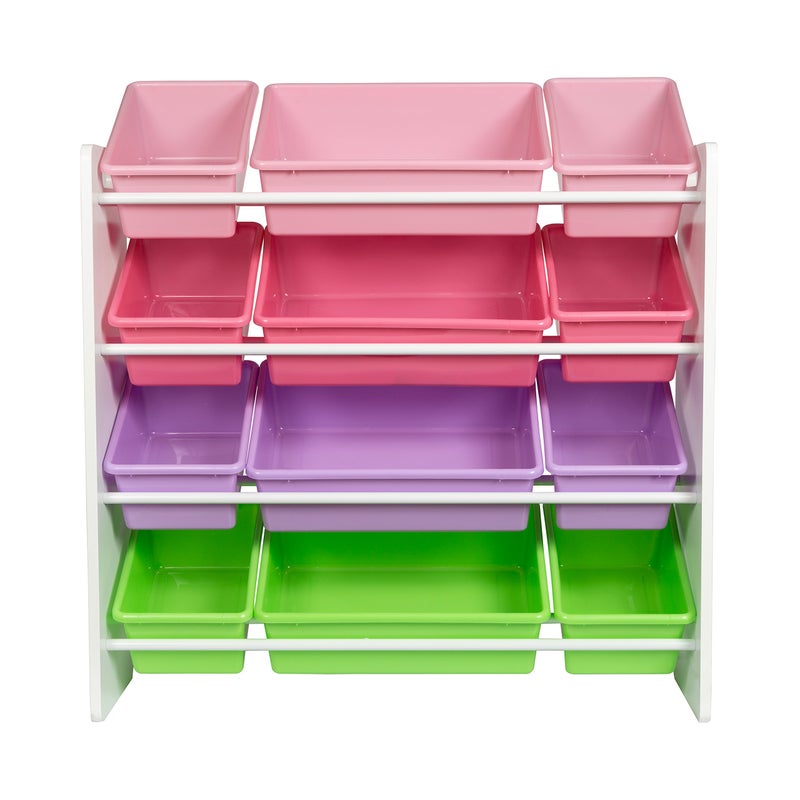 HoneyCanDo Kids Toy Storage Organizer With Bins Pastel