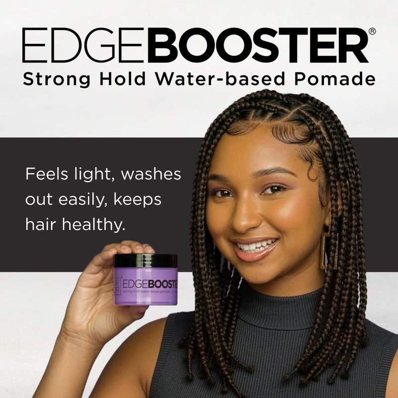 Style Factor Edge Booster Strong Hold Water-Based Pomade | Formulated with Argan Oil for Moisture & High Shine | Long Lasting Edge Control Gel | Strawberry, 3.38 oz - Image 2