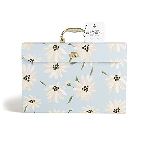 U Brands Expanding 19 Pocket Fashion File Folder Blue Gilded Spring 154 x 105 - Image 3
