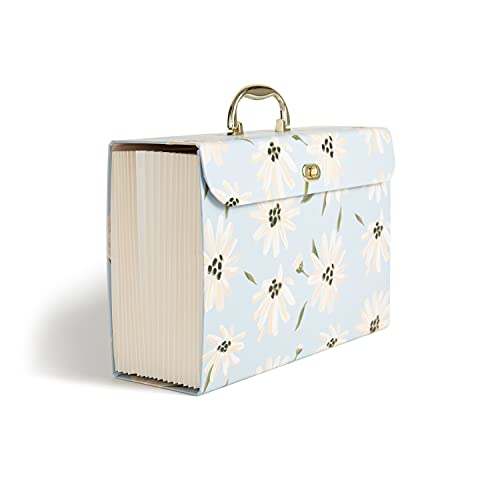 U Brands Expanding 19 Pocket Fashion File Folder Blue Gilded Spring 154 x 105 - Image 1