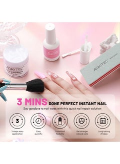 Aokitec Clear Dip Powder For Nails - 28G Build Powder Nail Repair Kit With 15Ml Nail Repair Glue For Broken Cracked Split Weak Nails Ideal Solution Emergency Easy Quick Fix Air Dry Salon Home Use  - Image 2