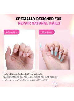 Aokitec Clear Dip Powder For Nails - 28G Build Powder Nail Repair Kit With 15Ml Nail Repair Glue For Broken Cracked Split Weak Nails Ideal Solution Emergency Easy Quick Fix Air Dry Salon Home Use  - Image 3