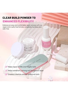 Aokitec Clear Dip Powder For Nails - 28G Build Powder Nail Repair Kit With 15Ml Nail Repair Glue For Broken Cracked Split Weak Nails Ideal Solution Emergency Easy Quick Fix Air Dry Salon Home Use  - Image 4