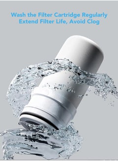Oasis Casa 7-Stage Ceramic Purification Faucet Water Purifier Filter for Kitchen Sink Bathroom Washbasin Home Drinking, ReuseableTap Water Filter for Sink with Dual Outlets, Soften Hard Water & Remove Impurities  - Image 5