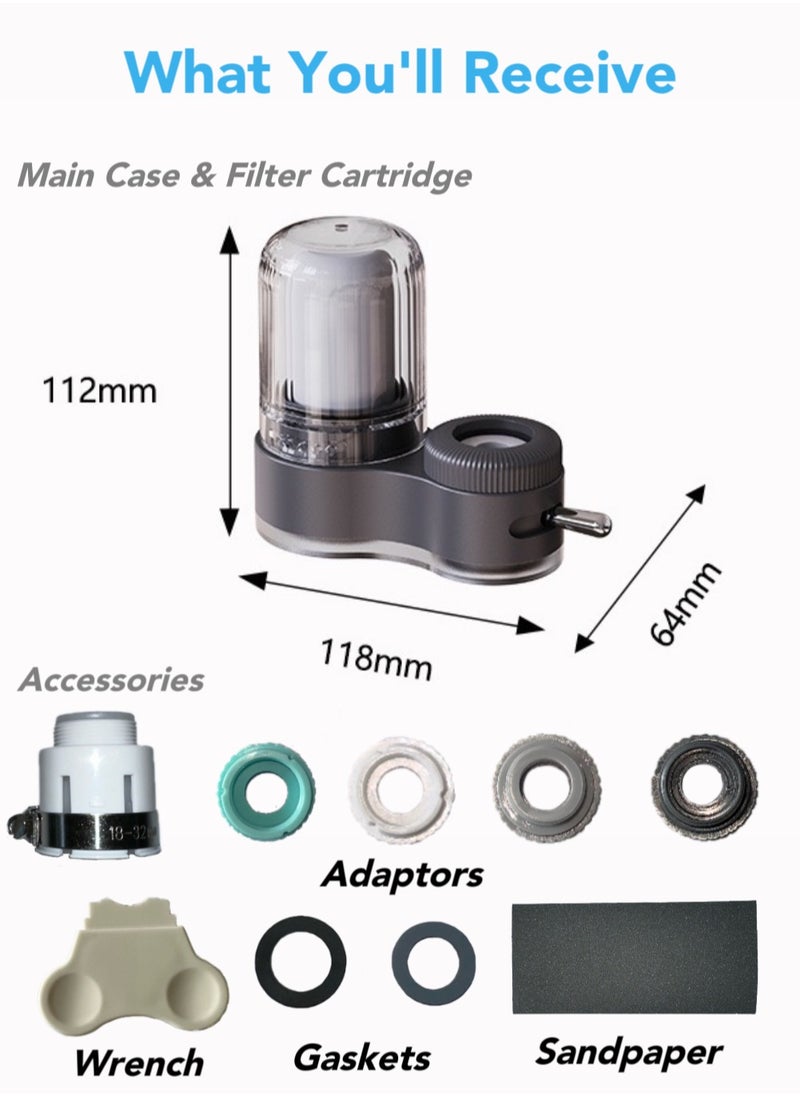 Oasis Casa - 7-Stage Ceramic Purification Faucet Water Purifier Filter for Kitchen Sink Bathroom Washbasin Home Drinking, ReuseableTap Water Filter for Sink with Dual Outlets, Soften Hard Water & Remove Impurities - Image 1