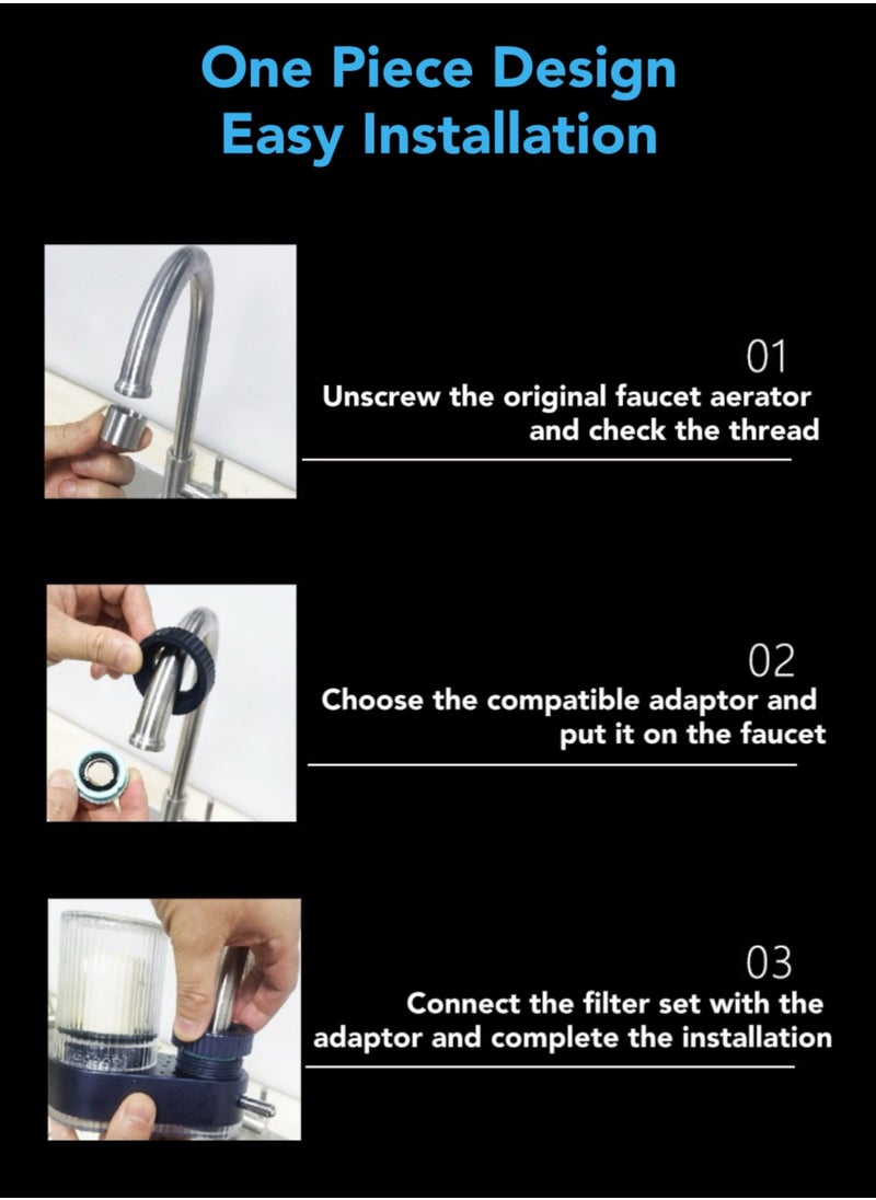 Oasis Casa - 7-Stage Ceramic Purification Faucet Water Purifier Filter for Kitchen Sink Bathroom Washbasin Home Drinking, ReuseableTap Water Filter for Sink with Dual Outlets, Soften Hard Water & Remove Impurities - Image 1