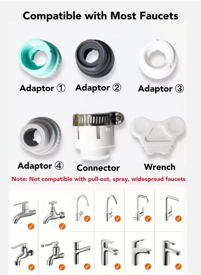 Oasis Casa - 7-Stage Ceramic Purification Faucet Water Purifier Filter for Kitchen Sink Bathroom Washbasin Home Drinking, ReuseableTap Water Filter for Sink with Dual Outlets, Soften Hard Water & Remove Impurities - Image 1