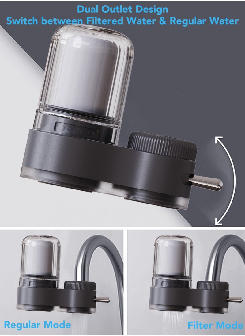 Oasis Casa - 7-Stage Ceramic Purification Faucet Water Purifier Filter for Kitchen Sink Bathroom Washbasin Home Drinking, ReuseableTap Water Filter for Sink with Dual Outlets, Soften Hard Water & Remove Impurities - Image 1