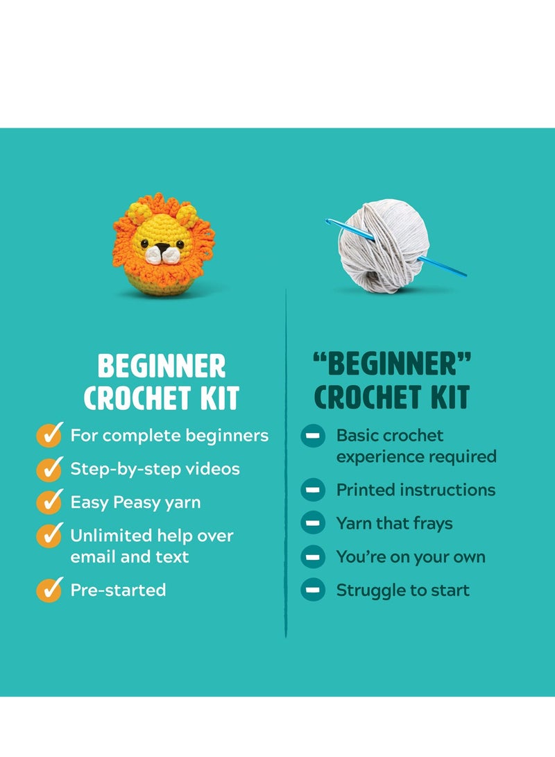 طقم كروشيه بطريق سهل للمبتدئين، مكتمل بالخيوط، العيون، الحشو، الإبرة ودروس الفيديو، هدية مثالية لعيد الميلاد للأطفال - Image 5