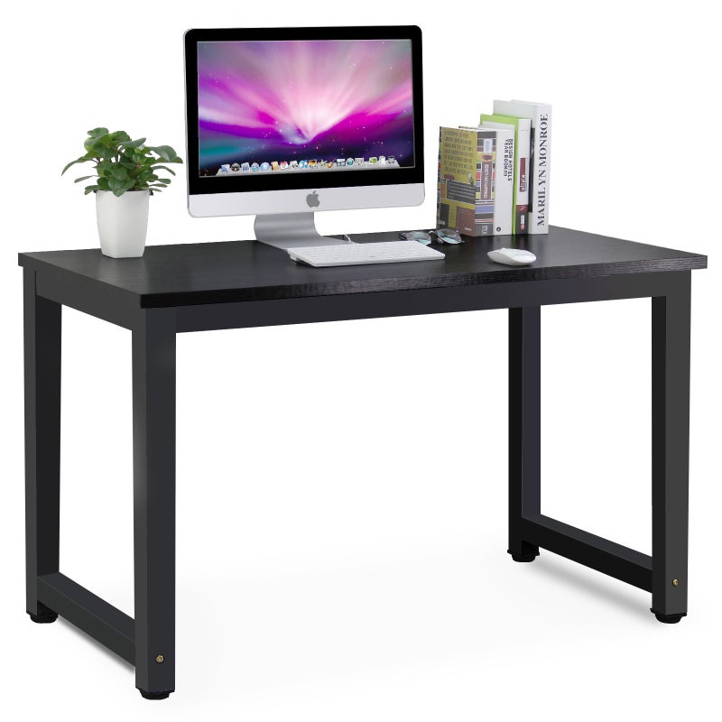 Tribesigns Computer Desk 47 inch Modern Simple Office Desk Computer Table Study Writing Desk for Home Office Black