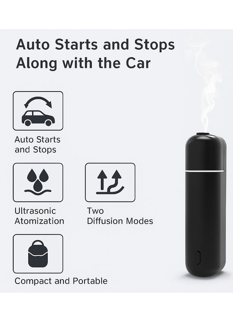 Y&D Car Diffuser Air Freshener Aroma Diffuser Machine Essential Oil Diffuser Long Lasting Fragrance Scent Mini Car Aroma Diffuser Effective Odor Elimination Diffuser Car Scent Car Perfume with 6 bottles of 4ml Aromatherapy Essential Oil Suitable for Home Hotel Office Bathroom Car Use Ultrasonic Diffuser - Image 2