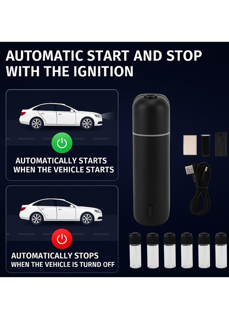 Y&D Car Diffuser Air Freshener Aroma Diffuser Machine Essential Oil Diffuser Long Lasting Fragrance Scent Mini Car Aroma Diffuser Effective Odor Elimination Diffuser Car Scent Car Perfume with 6 bottles of 4ml Aromatherapy Essential Oil Suitable for Home Hotel Office Bathroom Car Use Ultrasonic Diffuser - Image 3