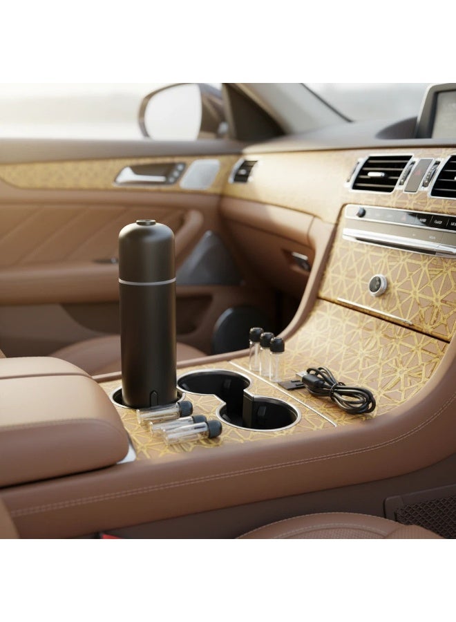 Bluejw Car Diffuser Air Freshener Aroma Diffuser Machine Essential Oil Diffuser Long Lasting Fragrance Scent Mini Car Aroma Diffuser Effective Odor Elimination Diffuser Car Scent Car Perfume with 6 bottles of 4ml Aromatherapy Essential Oil Suitable for Home Hotel Office Bathroom Car Use Ultrasonic Diffuser - Image 1
