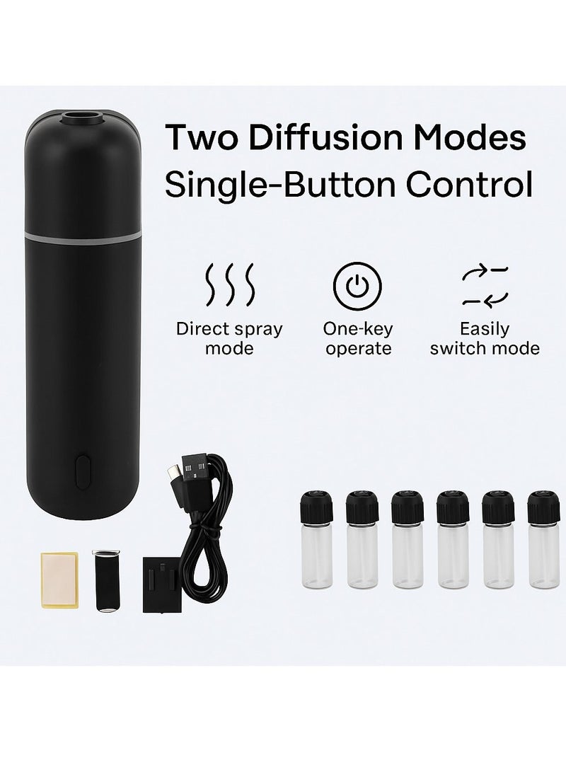 Bluejw Car Diffuser Air Freshener Aroma Diffuser Machine Essential Oil Diffuser Long Lasting Fragrance Scent Mini Car Aroma Diffuser Effective Odor Elimination Diffuser Car Scent Car Perfume with 6 bottles of 4ml Aromatherapy Essential Oil Suitable for Home Hotel Office Bathroom Car Use Ultrasonic Diffuser - Image 4