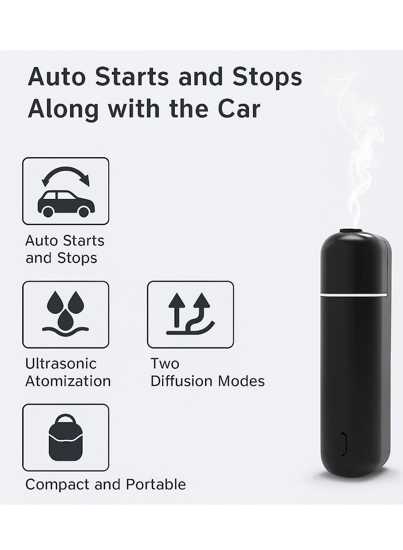 Bluejw Car Diffuser Air Freshener Aroma Diffuser Machine Essential Oil Diffuser Long Lasting Fragrance Scent Mini Car Aroma Diffuser Effective Odor Elimination Diffuser Car Scent Car Perfume with 6 bottles of 4ml Aromatherapy Essential Oil Suitable for Home Hotel Office Bathroom Car Use Ultrasonic Diffuser - Image 2