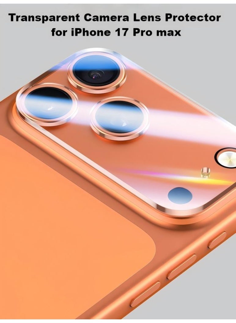 Camera Protector Sticker for iPhone 17 Pro max, Transparent Camera Lens Protector Ultra HD Clear for iPhone 17 Pro Max, Anti-Scratch, Easy Installation, Compatible with Most Cases, Ultra-thin Tempered Glass, 1 Pack - Transparent - Image 1