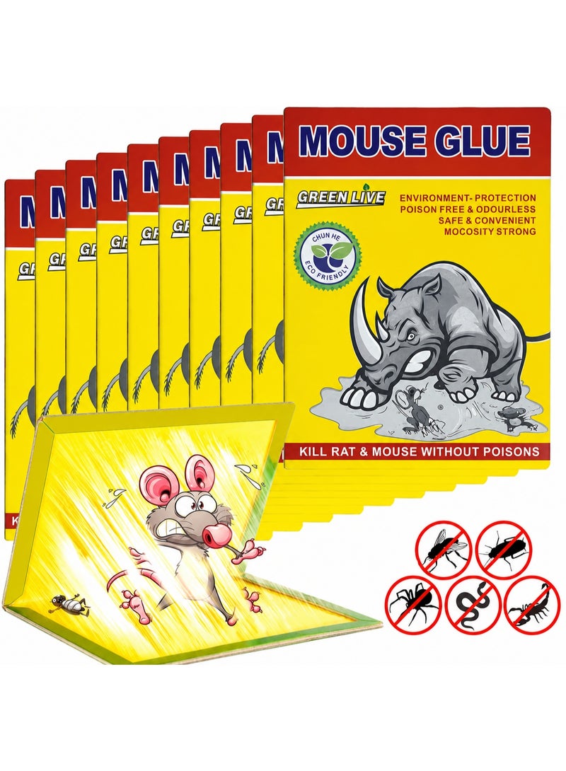 Glue traps for mice, rats, cockroaches, rodents, and other household pests; indoor and outdoor glue boards; insecticide-free and ready to use (pack of 12). - Image 2