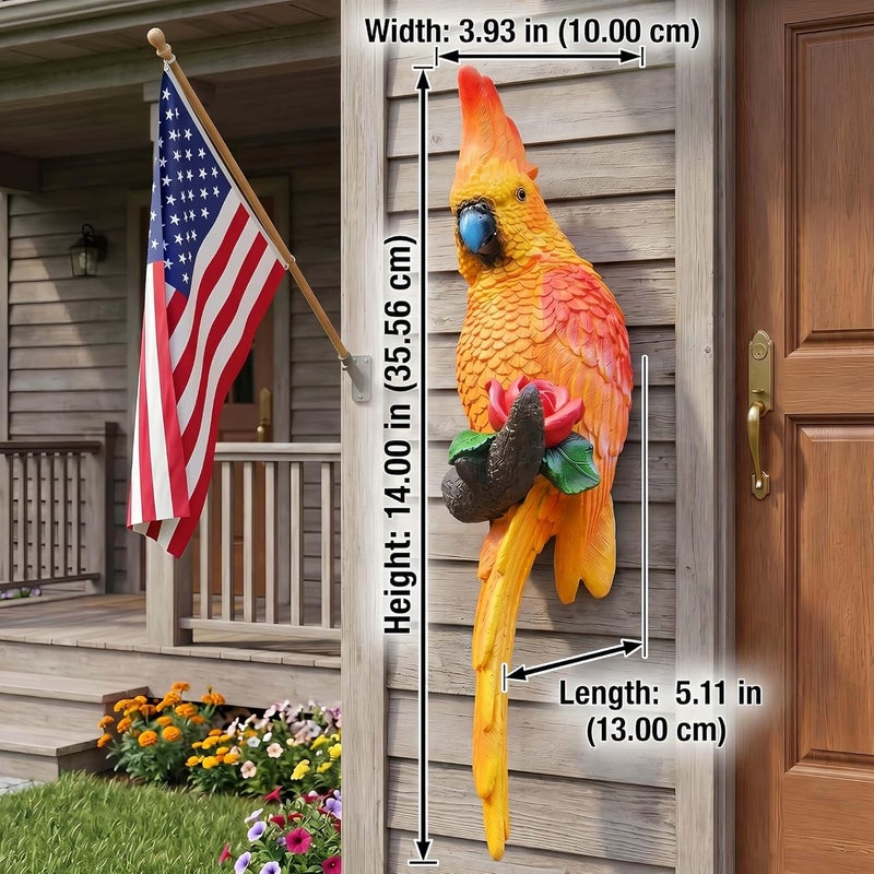 Euiroet Tropical Hanging Parrot Decor,Real Resin Bird Figurines,Bird Statues,Home Ornament Decor for Tiki Bar,Perfect for Yard Ornaments,Tree Decorations Outdoor,Patio,Lawn,Tree Trunk, Porch - Image 3