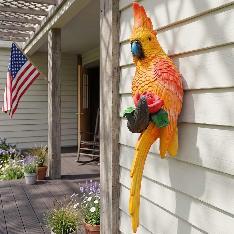 Euiroet Tropical Hanging Parrot Decor,Real Resin Bird Figurines,Bird Statues,Home Ornament Decor for Tiki Bar,Perfect for Yard Ornaments,Tree Decorations Outdoor,Patio,Lawn,Tree Trunk, Porch - Image 4