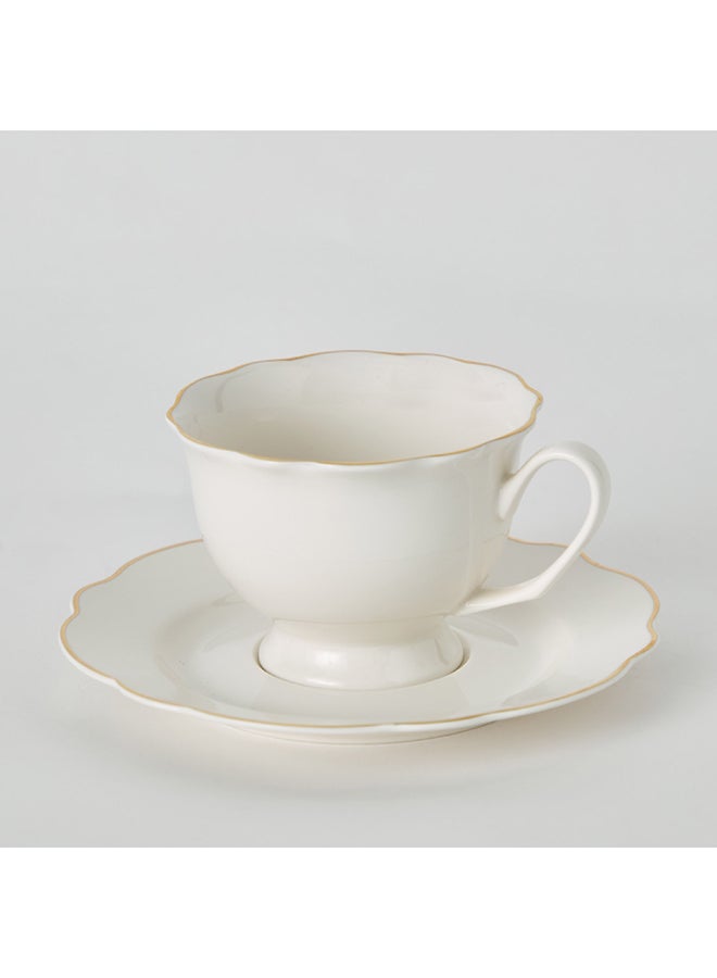 Home Box طقم فناجين وش saucer من العاج 2 قطعة 15 × 1.5 × 15 سم - Image 5