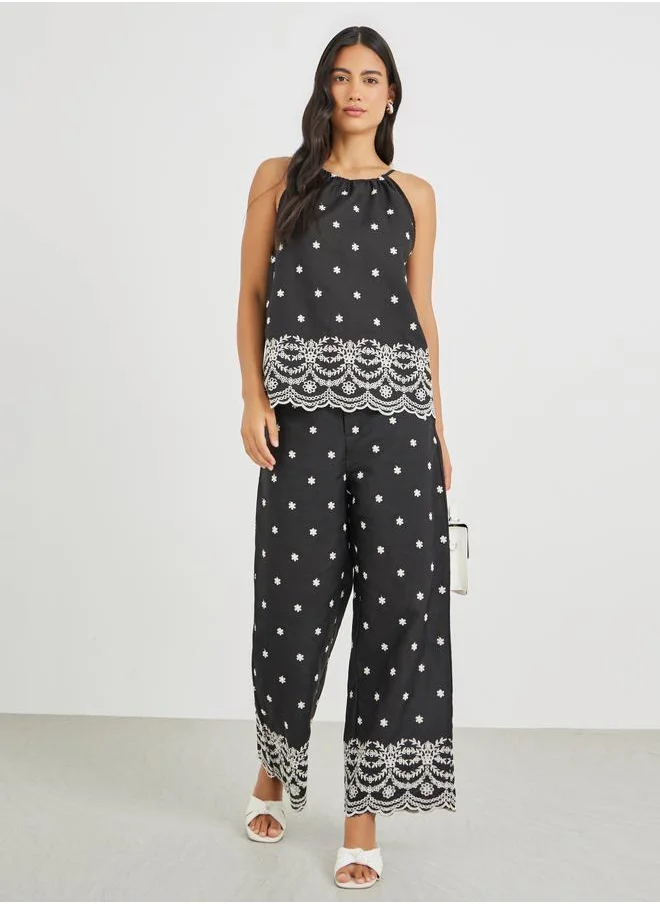Styli Styli Embroidered Strappy Top