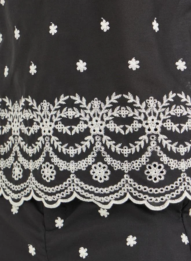 Styli Styli Embroidered Strappy Top
