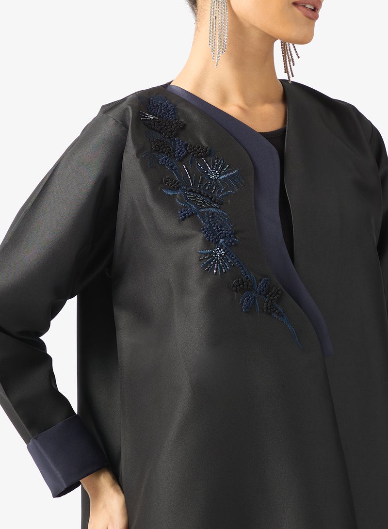 خزانة عباية بياقة مزدوجة وشيلة - Image 3