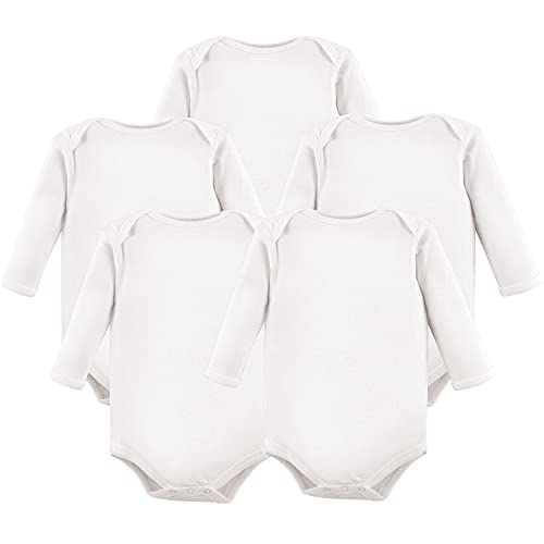 Luvable Friends Unisex Baby Cotton Long-Sleeve Bodysuits, White, 3-6 Months - Image 3
