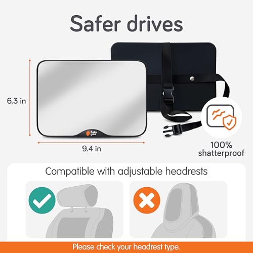 Baby Uma Baby Car Mirror – Shatterproof Backseat Accessory for Rear Facing Infant, Clear Wide View Design for Safe Travel Monitoring - Image 3