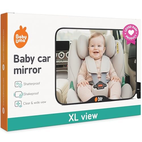 Baby Uma Baby Car Mirror – Shatterproof Backseat Accessory for Rear Facing Infant, Clear Wide View Design for Safe Travel Monitoring - Image 1