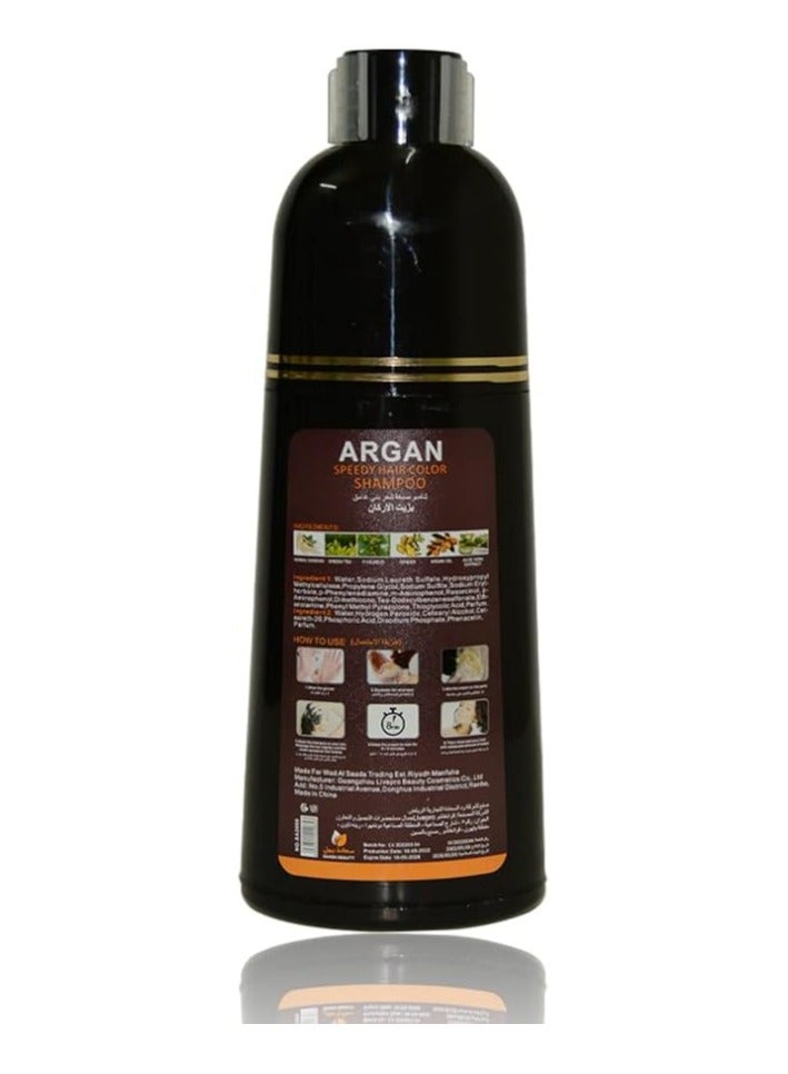 NITRO CANADA Cinema professional Argan speedy hair color shampoo 420ml Natural Brown - Image 3