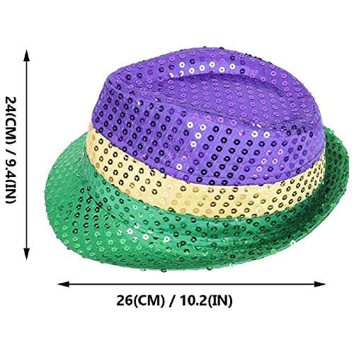 LKQBBSZ Carnival Sequined Party Accessory Mardi Gras Fedora Hat and Necklace Costume Accessories Party Favor - Image 5