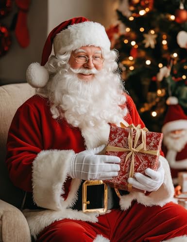 ADOMI Santa Claus Costume for Men Adults Santa Suit 11pcs Mens Red Deluxe Christmas Clause Outfit Cosplay Vacation Suits Set XL - Image 3