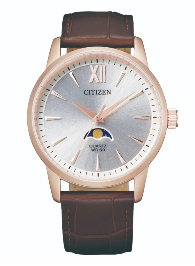 CITIZEN Men's Leather Analog Watch AK5003-05A - 42 mm