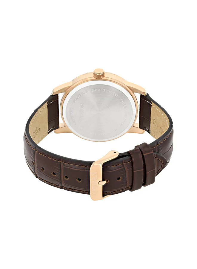CITIZEN Men's Leather Analog Watch AK5003-05A - 42 mm