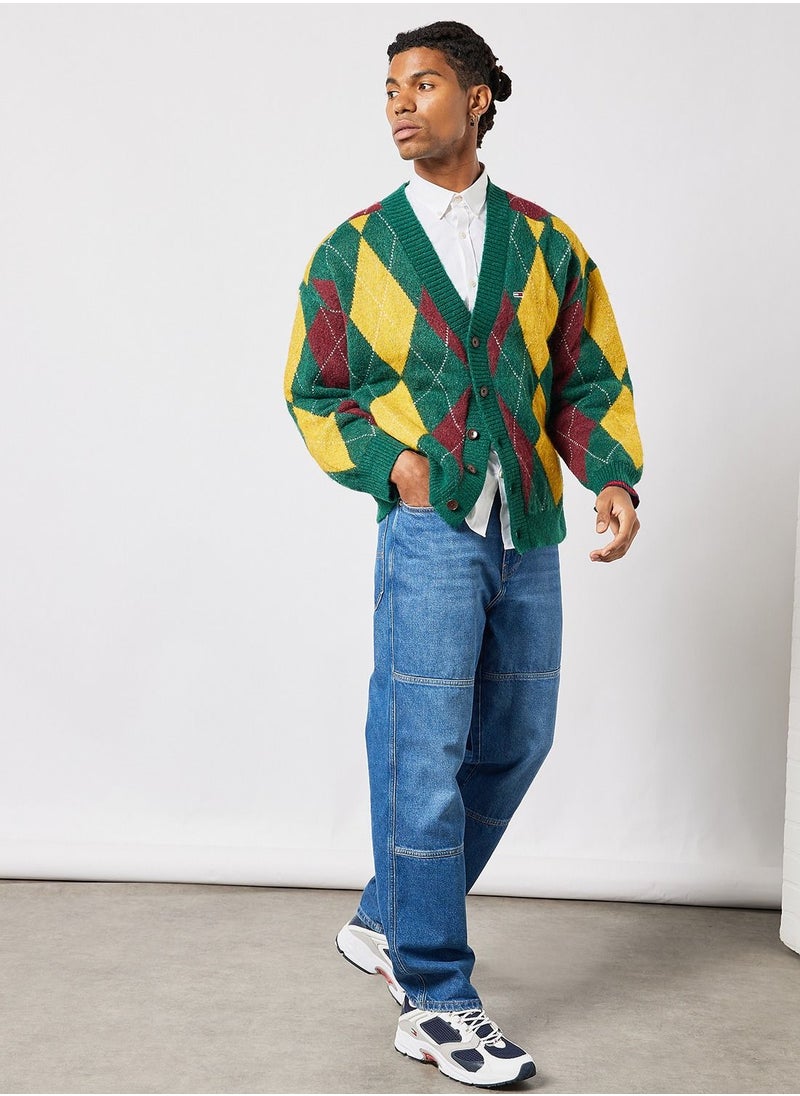 TOMMY JEANS - Argyle Check Cardigan - Image 1