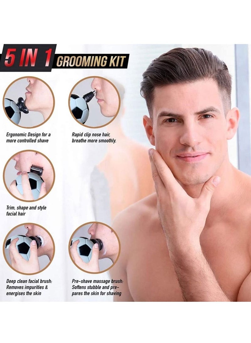 Sharpdo 5-in-1 Electric Shavers, Waterproof, Faster-Charging, LED Display, Rechargeable, Cordless Rotary Razor - Grooming Shaver Kit - Beard Trimmer, Nose Hair& Hair Clippers - Image 3