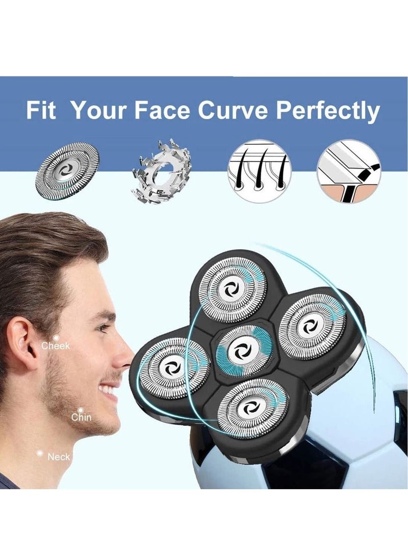 Sharpdo 5-in-1 Electric Shavers, Waterproof, Faster-Charging, LED Display, Rechargeable, Cordless Rotary Razor - Grooming Shaver Kit - Beard Trimmer, Nose Hair& Hair Clippers - Image 2