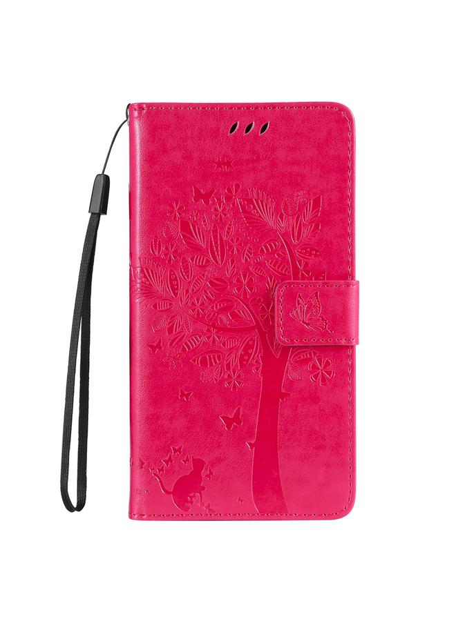 اس-توب جراب لهاتف Samsung Galaxy M62 / F62، جراب هاتف جلدي قلاب بنقشة شجرة وقط - Image 2