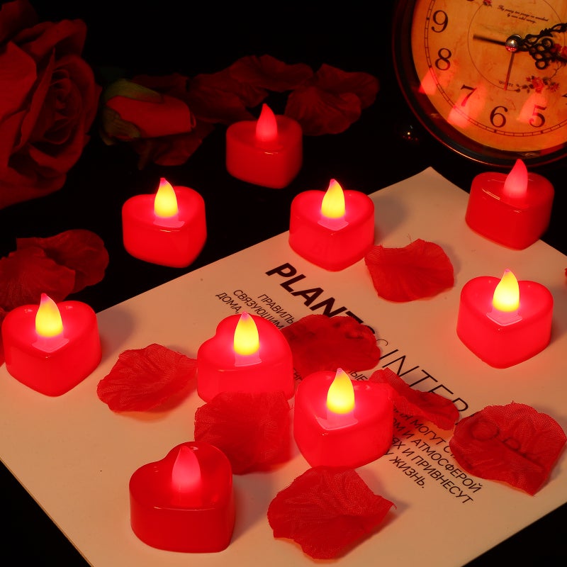 1 Set Rose Petals Heart Candles Proposal Decorations Romantic Decorations Valentines Day Rose Petals - Image 3