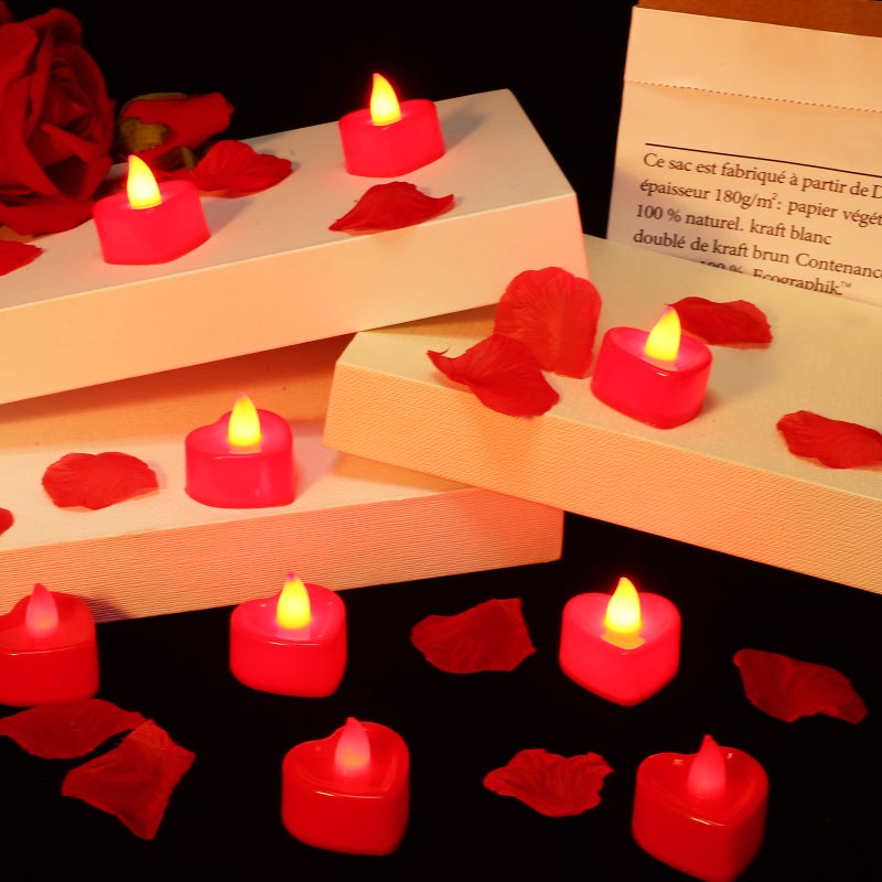 1 Set Rose Petals Heart Candles Proposal Decorations Romantic Decorations Valentines Day Rose Petals - Image 2