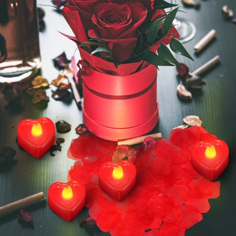 1 Set Rose Petals Heart Candles Proposal Decorations Romantic Decorations Valentines Day Rose Petals - Image 4